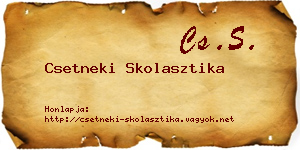 Csetneki Skolasztika névjegykártya